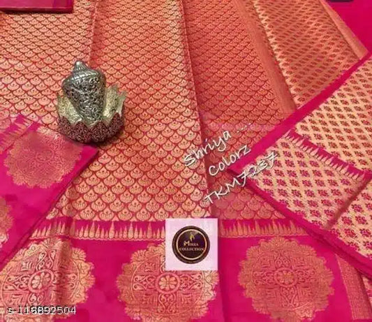 Jacquard Saree With Blouse – Pink | Vyom UrbanBaazaar