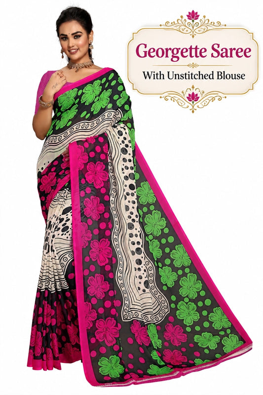 Maayro Striped Chanderi Chanderi Saree